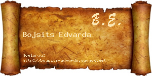 Bojsits Edvarda névjegykártya